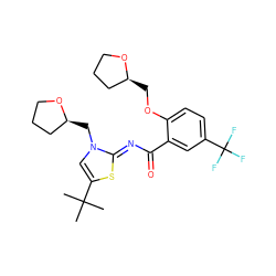 CC(C)(C)c1cn(C[C@H]2CCCO2)/c(=N/C(=O)c2cc(C(F)(F)F)ccc2OC[C@H]2CCCO2)s1 ZINC000068198770