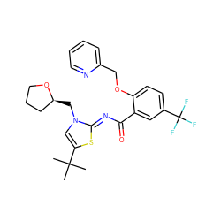 CC(C)(C)c1cn(C[C@H]2CCCO2)/c(=N/C(=O)c2cc(C(F)(F)F)ccc2OCc2ccccn2)s1 ZINC000140479836