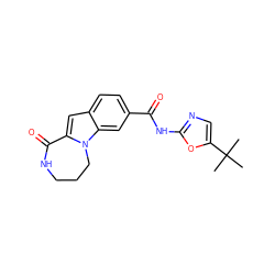 CC(C)(C)c1cnc(NC(=O)c2ccc3cc4n(c3c2)CCCNC4=O)o1 ZINC000218233027