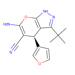 CC(C)(C)c1n[nH]c2c1[C@@H](c1ccoc1)C(C#N)=C(N)O2 ZINC000006720088