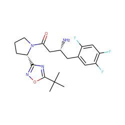 CC(C)(C)c1nc([C@@H]2CCCN2C(=O)C[C@H](N)Cc2cc(F)c(F)cc2F)no1 ZINC000045254641