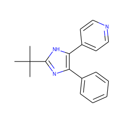 CC(C)(C)c1nc(-c2ccccc2)c(-c2ccncc2)[nH]1 ZINC000028257936