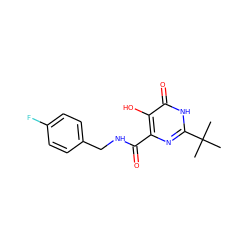 CC(C)(C)c1nc(C(=O)NCc2ccc(F)cc2)c(O)c(=O)[nH]1 ZINC000029048182