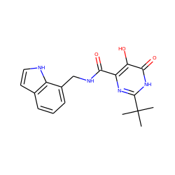 CC(C)(C)c1nc(C(=O)NCc2cccc3cc[nH]c23)c(O)c(=O)[nH]1 ZINC000029048179