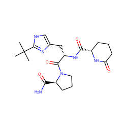 CC(C)(C)c1nc(C[C@H](NC(=O)[C@@H]2CCCC(=O)N2)C(=O)N2CCC[C@H]2C(N)=O)c[nH]1 ZINC000028639545