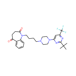 CC(C)(C)c1nc(N2CCN(CCCCN3C(=O)CCC(=O)c4ccccc43)CC2)cc(C(F)(F)F)n1 ZINC000028568198