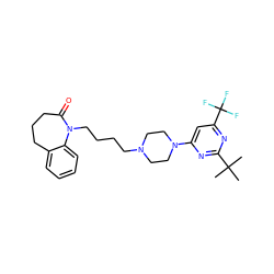 CC(C)(C)c1nc(N2CCN(CCCCN3C(=O)CCCc4ccccc43)CC2)cc(C(F)(F)F)n1 ZINC000028568398