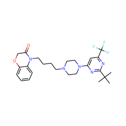 CC(C)(C)c1nc(N2CCN(CCCCN3C(=O)COc4ccccc43)CC2)cc(C(F)(F)F)n1 ZINC000028568153