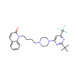 CC(C)(C)c1nc(N2CCN(CCCCn3c(=O)ccc4ccccc43)CC2)cc(C(F)(F)F)n1 ZINC000028568380