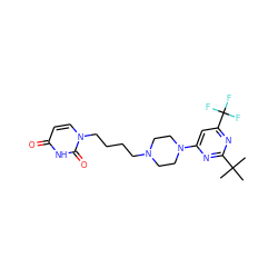 CC(C)(C)c1nc(N2CCN(CCCCn3ccc(=O)[nH]c3=O)CC2)cc(C(F)(F)F)n1 ZINC000028566430