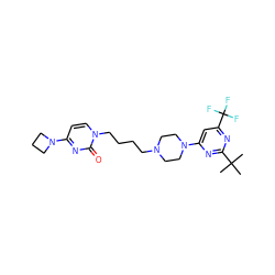 CC(C)(C)c1nc(N2CCN(CCCCn3ccc(N4CCC4)nc3=O)CC2)cc(C(F)(F)F)n1 ZINC000028566496