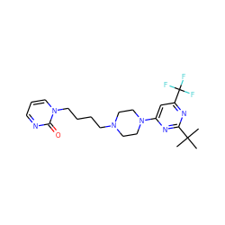 CC(C)(C)c1nc(N2CCN(CCCCn3cccnc3=O)CC2)cc(C(F)(F)F)n1 ZINC000028567700