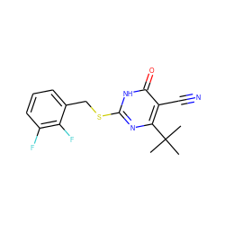 CC(C)(C)c1nc(SCc2cccc(F)c2F)[nH]c(=O)c1C#N ZINC000147366428