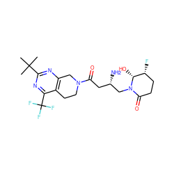 CC(C)(C)c1nc2c(c(C(F)(F)F)n1)CCN(C(=O)C[C@H](N)CN1C(=O)CC[C@@H](F)[C@H]1O)C2 ZINC000096167456