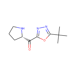 CC(C)(C)c1nnc(C(=O)[C@@H]2CCCN2)o1 ZINC000005950679