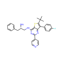 CC(C)(C)c1sc2c(NC[C@@H](N)Cc3ccccc3)nc(-c3ccncc3)nc2c1-c1ccc(F)cc1 ZINC000223662652