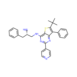 CC(C)(C)c1sc2c(NC[C@@H](N)Cc3ccccc3)nc(-c3ccncc3)nc2c1-c1ccccc1 ZINC000223683995