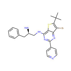 CC(C)(C)c1sc2c(NC[C@H](N)Cc3ccccc3)nc(-c3ccncc3)nc2c1Br ZINC000223662493