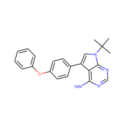 CC(C)(C)n1cc(-c2ccc(Oc3ccccc3)cc2)c2c(N)ncnc21 ZINC000002005135