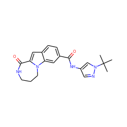 CC(C)(C)n1cc(NC(=O)c2ccc3cc4n(c3c2)CCCNC4=O)cn1 ZINC000218310820