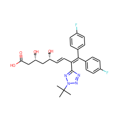 CC(C)(C)n1nnc(C(/C=C/[C@@H](O)C[C@@H](O)CC(=O)O)=C(c2ccc(F)cc2)c2ccc(F)cc2)n1 ZINC000026820011