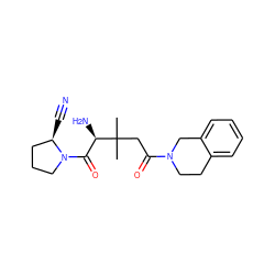 CC(C)(CC(=O)N1CCc2ccccc2C1)[C@H](N)C(=O)N1CCC[C@H]1C#N ZINC000096301005