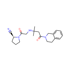 CC(C)(CC(=O)N1CCc2ccccc2C1)NCC(=O)N1CCC[C@H]1C#N ZINC000013679189