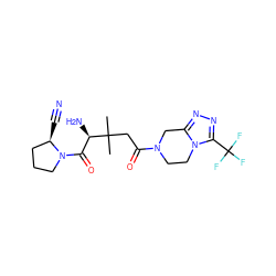 CC(C)(CC(=O)N1CCn2c(nnc2C(F)(F)F)C1)[C@H](N)C(=O)N1CCC[C@H]1C#N ZINC000084588938