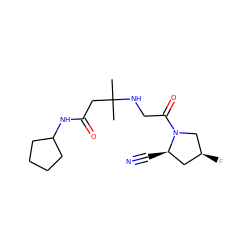 CC(C)(CC(=O)NC1CCCC1)NCC(=O)N1C[C@@H](F)C[C@H]1C#N ZINC000049111667