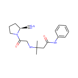 CC(C)(CC(=O)Nc1ccccc1)NCC(=O)N1CCC[C@H]1C#N ZINC000036310911