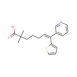 CC(C)(CCC/C=C(/c1cccnc1)c1cccs1)C(=O)O ZINC000026737803