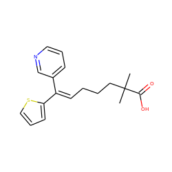 CC(C)(CCC/C=C(\c1cccnc1)c1cccs1)C(=O)O ZINC000026741122