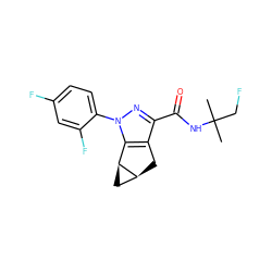 CC(C)(CF)NC(=O)c1nn(-c2ccc(F)cc2F)c2c1C[C@H]1C[C@@H]21 ZINC000299838601