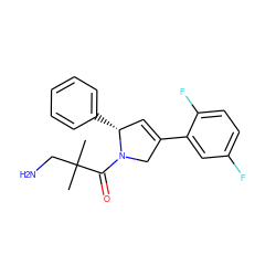 CC(C)(CN)C(=O)N1CC(c2cc(F)ccc2F)=C[C@H]1c1ccccc1 ZINC000028571694