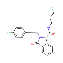 CC(C)(CN1C(=O)c2ccccc2[C@H]1C(=O)NCCCF)c1ccc(Cl)cc1 ZINC000653723923