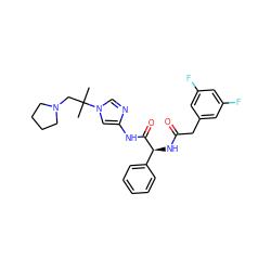 CC(C)(CN1CCCC1)n1cnc(NC(=O)[C@@H](NC(=O)Cc2cc(F)cc(F)c2)c2ccccc2)c1 ZINC000071340430