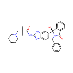 CC(C)(CN1CCCCC1)C(=O)Nc1nc2ccc([C@]3(O)c4ccccc4C(=O)N3Cc3ccccc3)cc2[nH]1 ZINC000116255453