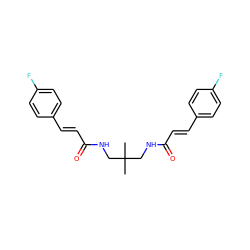 CC(C)(CNC(=O)/C=C/c1ccc(F)cc1)CNC(=O)/C=C/c1ccc(F)cc1 ZINC000002757072