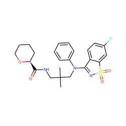 CC(C)(CNC(=O)[C@@H]1CCCCO1)CN(C1=NS(=O)(=O)c2cc(F)ccc21)c1ccccc1 ZINC000064559465