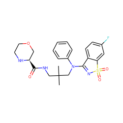 CC(C)(CNC(=O)[C@@H]1COCCN1)CN(C1=NS(=O)(=O)c2cc(F)ccc21)c1ccccc1 ZINC000064549796