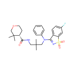 CC(C)(CNC(=O)[C@H]1CCOCC1(C)C)CN(C1=NS(=O)(=O)c2cc(F)ccc21)c1ccccc1 ZINC000064559596