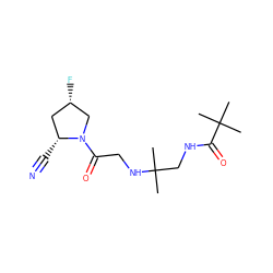 CC(C)(CNC(=O)C(C)(C)C)NCC(=O)N1C[C@@H](F)C[C@H]1C#N ZINC000045496674