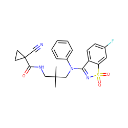 CC(C)(CNC(=O)C1(C#N)CC1)CN(C1=NS(=O)(=O)c2cc(F)ccc21)c1ccccc1 ZINC000064559047