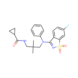 CC(C)(CNC(=O)C1CC1)CN(C1=NS(=O)(=O)c2cc(F)ccc21)c1ccccc1 ZINC000064573797