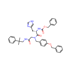 CC(C)(CNC(=O)CN(Cc1ccc(OCc2ccccc2)cc1)C(=O)[C@H](Cc1c[nH]cn1)NC(=O)OCc1ccccc1)c1ccccc1 ZINC000003935745