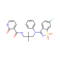 CC(C)(CNC(=O)c1ccc[nH]c1=O)CN(C1=NS(=O)(=O)c2cc(F)ccc21)c1ccccc1 ZINC000064559209