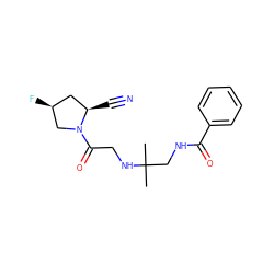 CC(C)(CNC(=O)c1ccccc1)NCC(=O)N1C[C@@H](F)C[C@H]1C#N ZINC000045495763