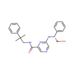 CC(C)(CNC(=O)c1cncc(N[C@@H](CO)c2ccccc2)n1)c1ccccc1 ZINC000028882400