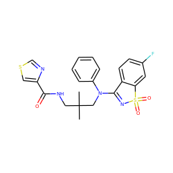 CC(C)(CNC(=O)c1cscn1)CN(C1=NS(=O)(=O)c2cc(F)ccc21)c1ccccc1 ZINC000064560754