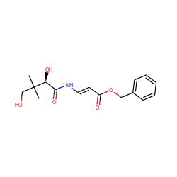 CC(C)(CO)[C@@H](O)C(=O)N/C=C/C(=O)OCc1ccccc1 ZINC000198649343
